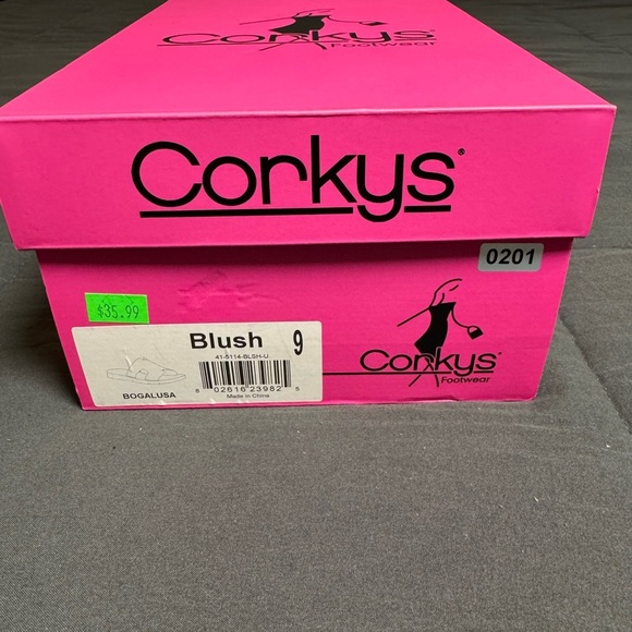 Corkys Women's Metallic Pink and Tan Slide Sandals - Picture 6 of 6